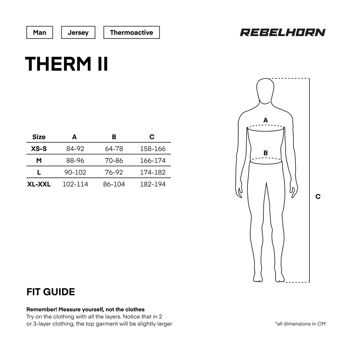 Rebelhorn Undertrøje Therm II Sort